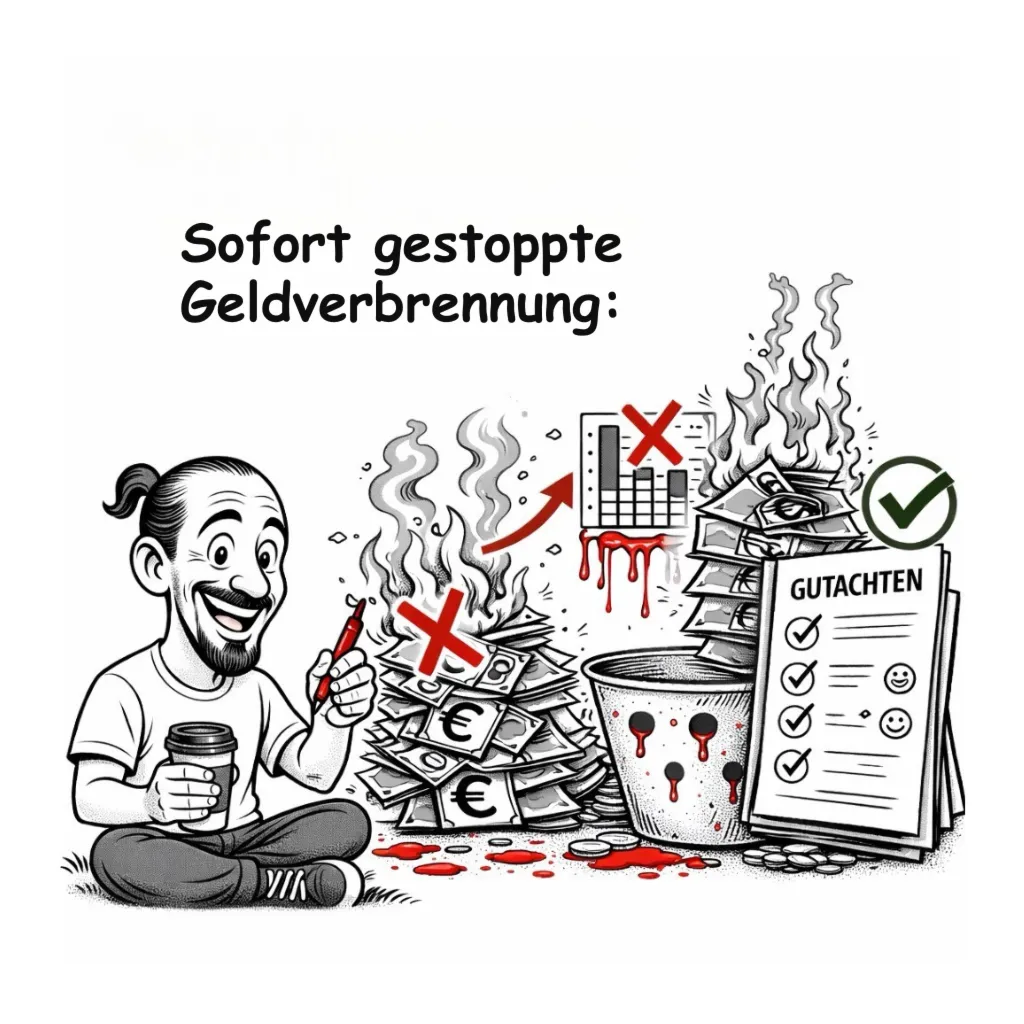 Illustration: Sofort gestoppte Geldverbrennung