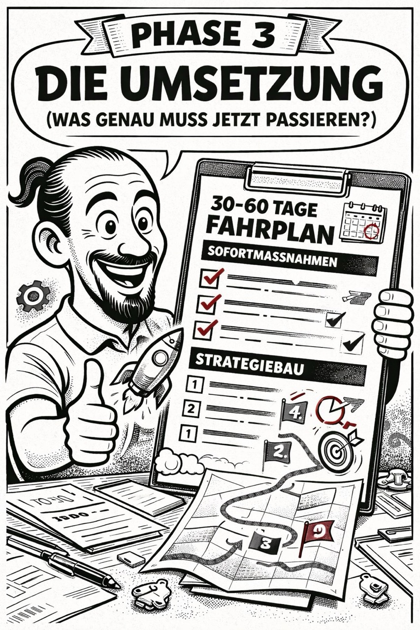 <h3><strong style="font-size: 24px;">Die Umsetzung (Was genau muss jetzt passieren?) </strong></h3>